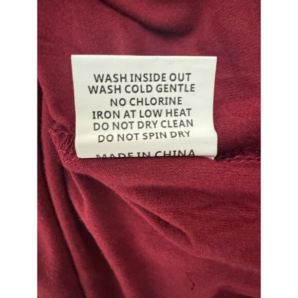 Dark Red Burgundy Soft Stretch Knit Faux-Wrap Dress w/Tie Size 16 New Fall Plus - Picture 6 of 6